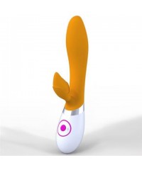 Оранжевоый мультискоростной вибратор «Rabbit» (13 см)