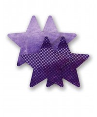 Фиолетовые пэстис-звездочки с блестками и с гладкой поверхностью