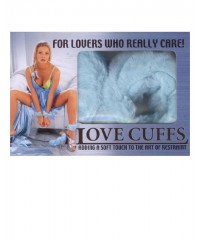 Голубые меховые наручники «LOVE CUFFS»