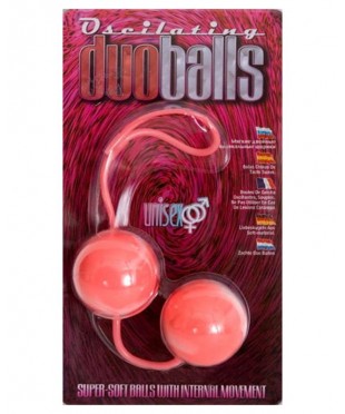 Мягкие розовые вагинальные шарики «Oscilating DuoBalls» (3,5 см)