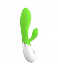 Зеленый вибратор «Rabbit» (13 см)