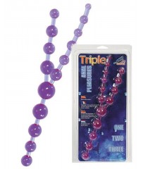 Цепочка фиолетовых анальных шариков «Triple» (31 см)