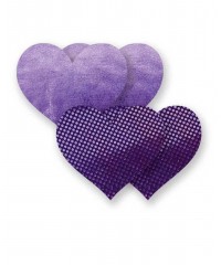 Фиолетовые пэстис-сердечки с блестками и с гладкой поверхностью