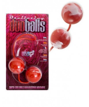 Красные мягкие вагинальные шарики «Oscilating DuoBalls» (3,5 см)