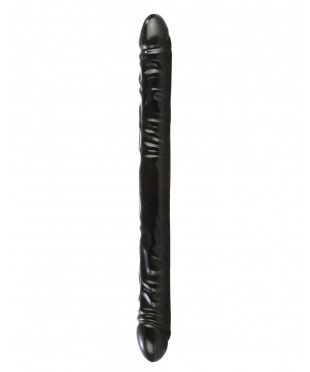 Черный двухголовый фаллоимитатор «BLACK JACK» (45 см)