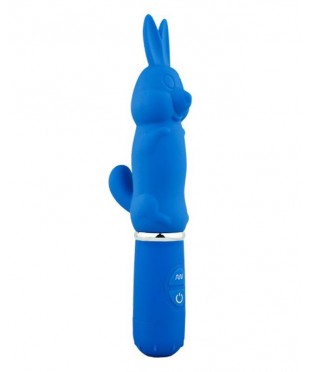 Голубой мини-вибратор в форме кролика «10 Function Rabbit» (19 см)